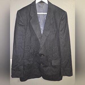 Vintage Christian Dior Monsieur Grey Striped Suit Jacket